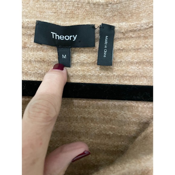 Theory V-Neck Camel Paramour Button down Cardigan - Picture 3 of 4